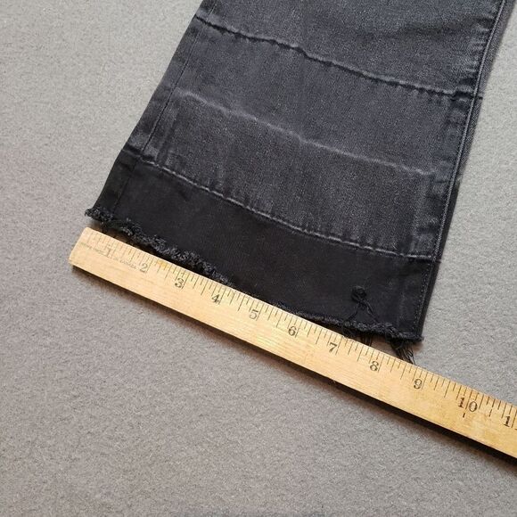 HIDDEN Raw Hem Ankle Flare Leg Jeans Black/Grey Mid Rise Jeans size 27 - Picture 11 of 14